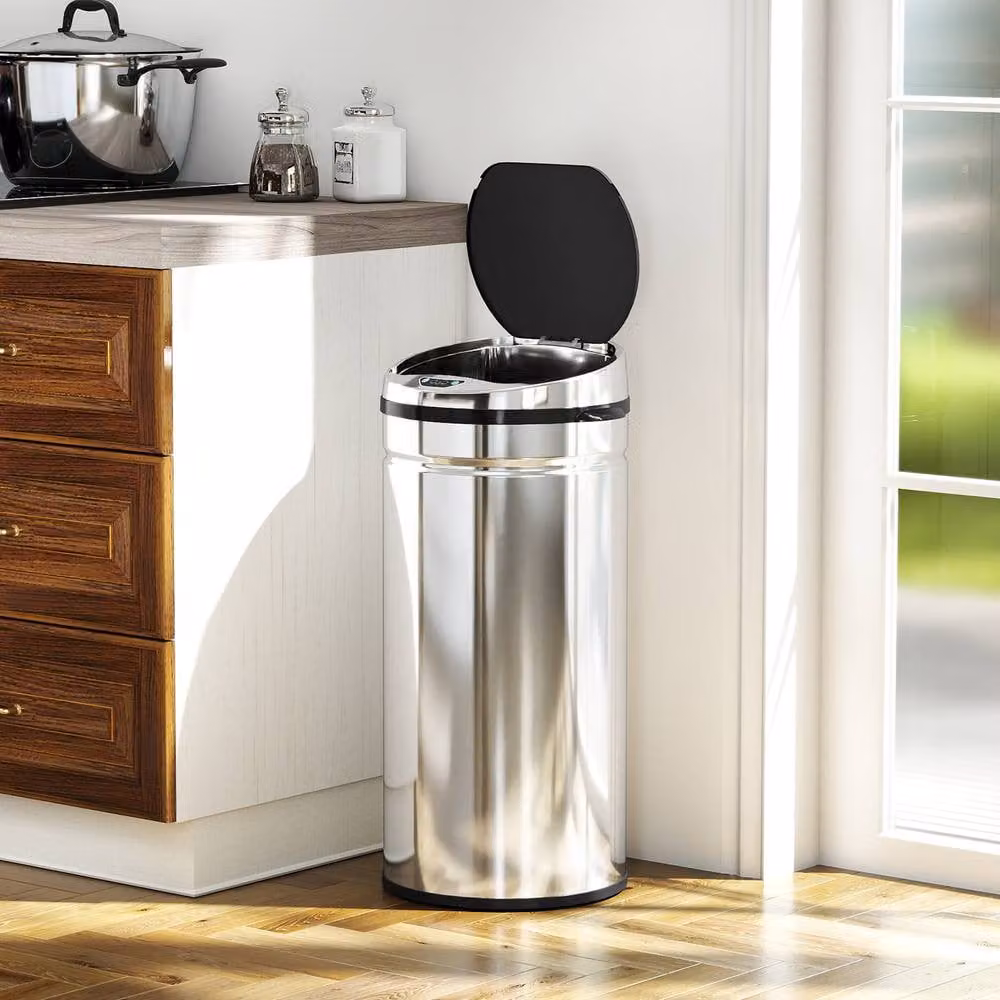 STILVORA 42 L Sensor Rubbish Bin in Silver Stainless Steel with Soft Close and Fingerprint Proof Finish, H: 86.0 cm, W: 30.5 cm, D: 42.0 cm – 2