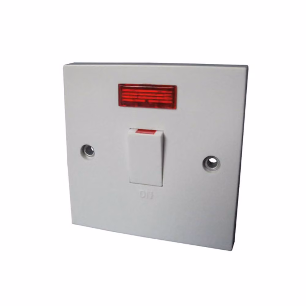McAlpine 20A Double Pole Switched Spur with Neon Indicator in White – 2