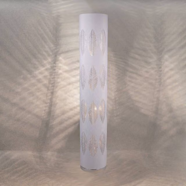 Pagazzi Lighting Esme Modern White and Chrome Floor Lamp, Height: 112 cm