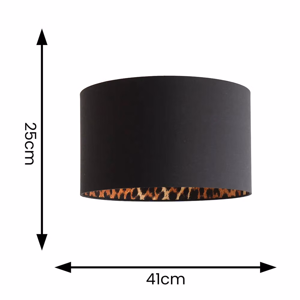 ValueLights Oasis Black Fabric Cylinder Lamp Shade with LED Bulb, Shade Width: 30.5 cm – 3