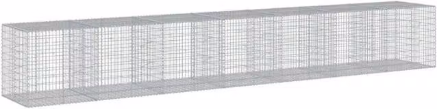 Berkfield Home Gabion Basket with Cover in Silver Galvanised Steel, W/D/H: 700 x 100 x 100 cm – 1