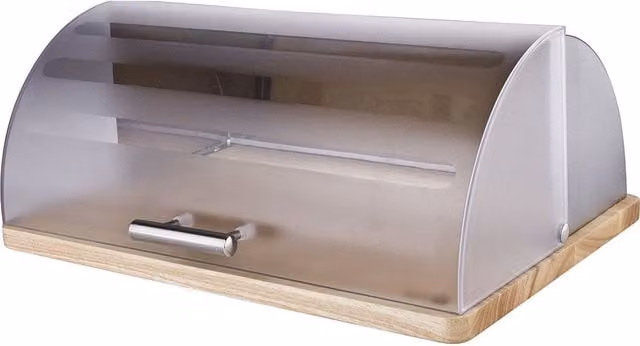 Homiu Roll Top Bread Bin with Bamboo Cutting Board Lid in Red