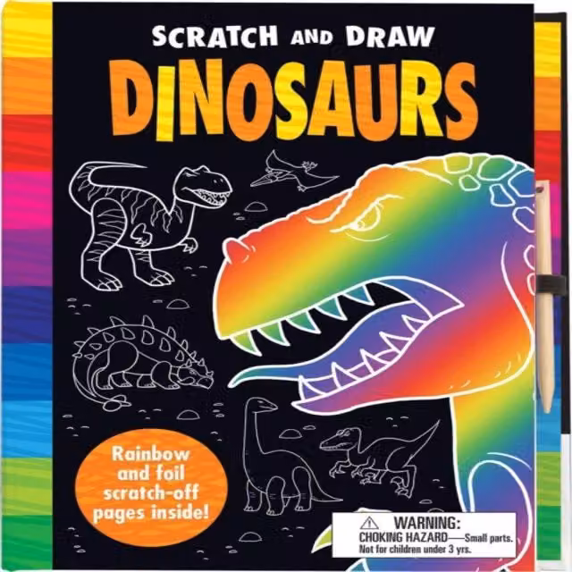 Nat Lambert Scratch & Draw Dinosaurs Multicolour Scratch Art Activity Book Hardback