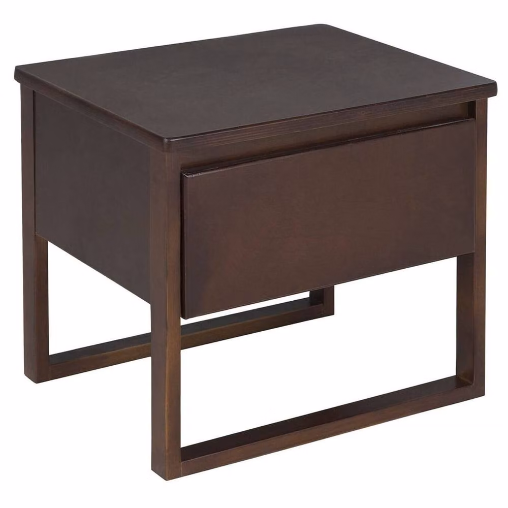 Wyld and Coco Dark Pine Bedside Table with Drawer, Brown, W: 50 cm, D: 41 cm – 2