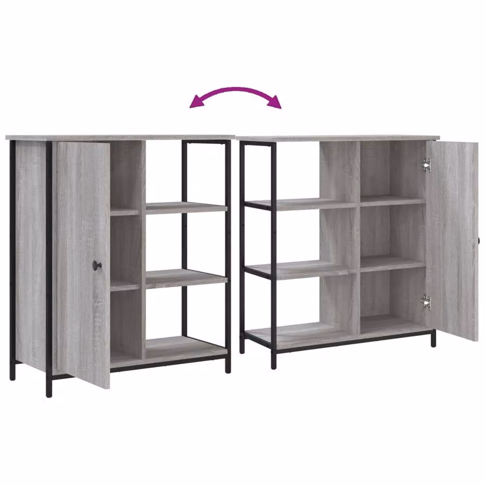 Berkfield Home Grey Sonoma Sideboard in Engineered Wood with Integrated Lighting W/D/H: 70 x 30 x 80 cm – 4