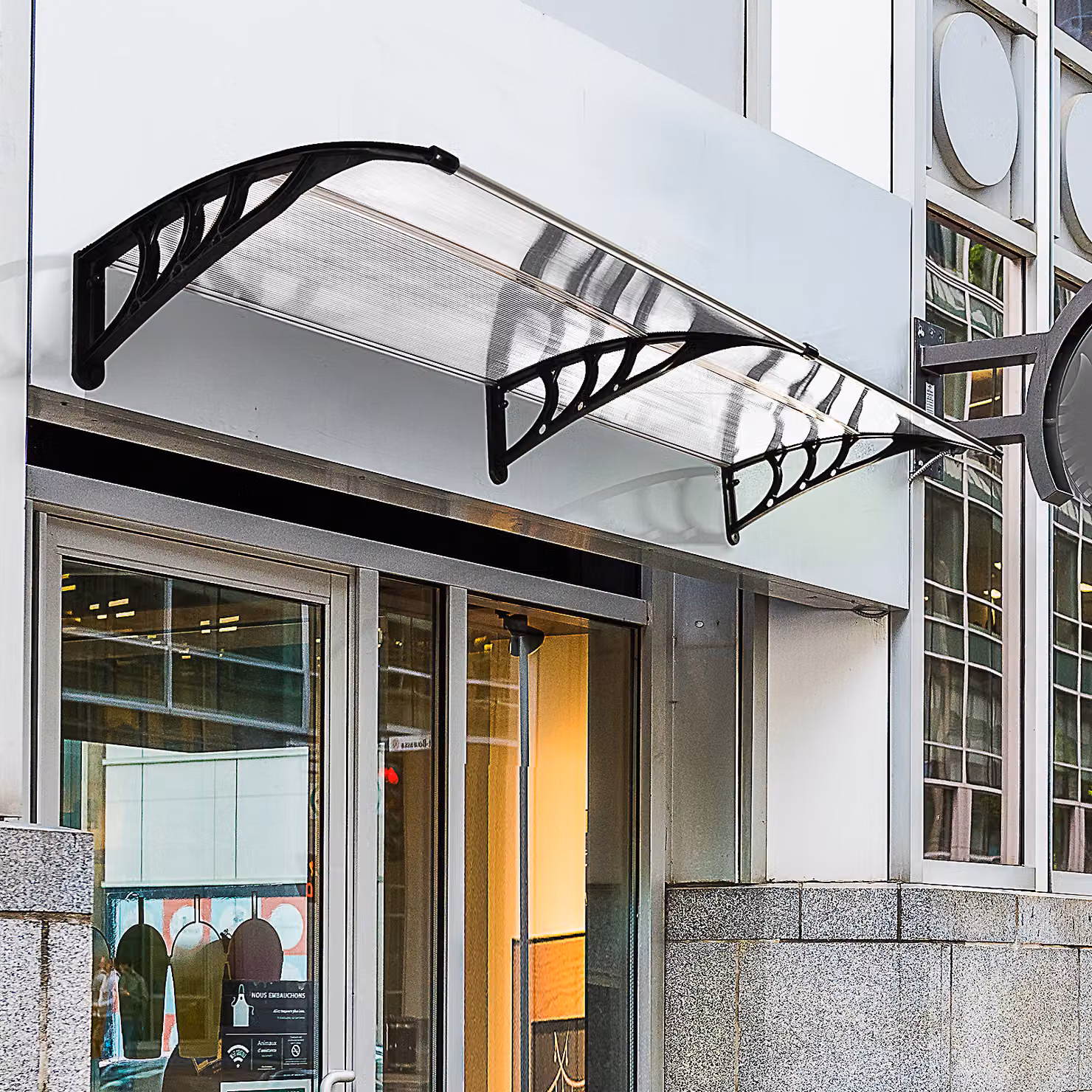 Outsunny Clear Polycarbonate Curved Door and Window Awning Canopy – 2