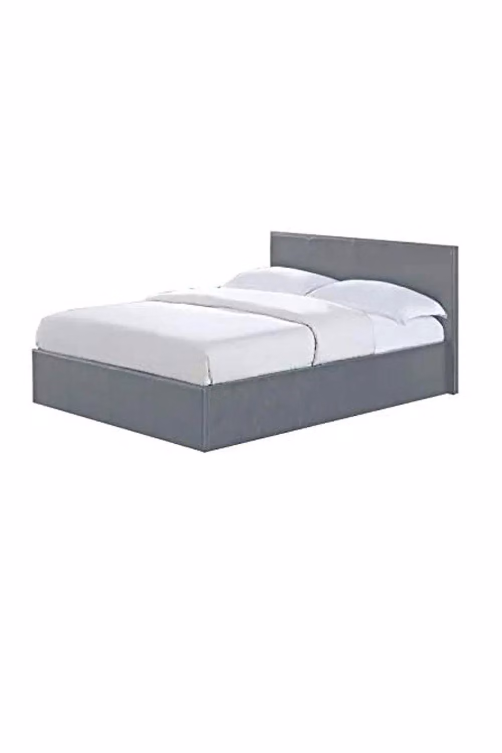 Modernique Faux Leather Ottoman Storage Bed in Grey, Small Double, W/D/H: 120 x 200 cm – 4
