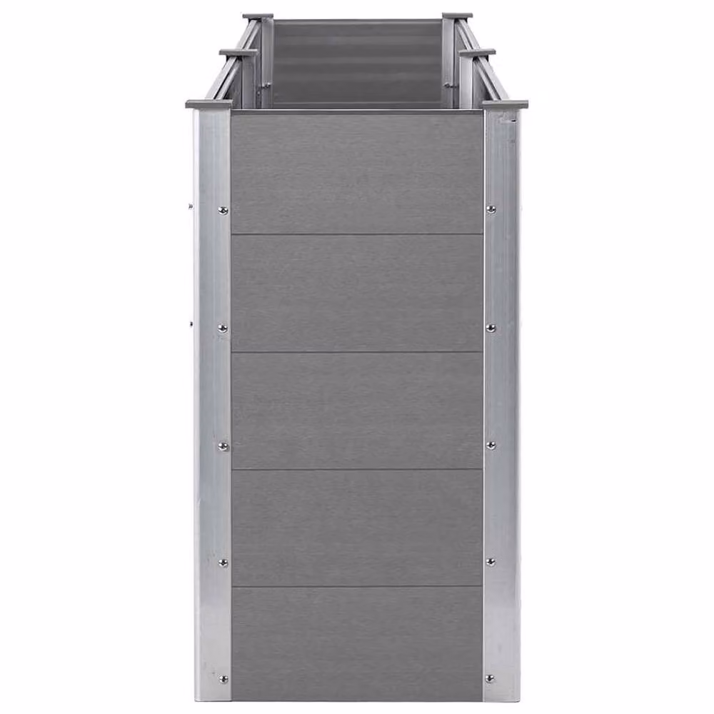 Berkfield Home Garden Grey WPC and Steel Raised Bed W/D/H: 250 x 50 x 91 cm – 4