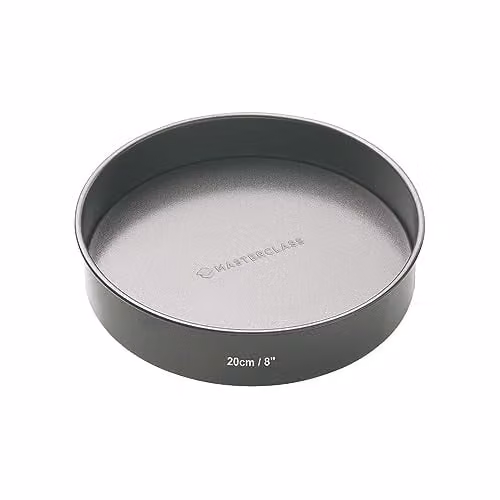 MasterClass Non-Stick Loose Base Round Carbon Steel Cake Tin, Grey, 20cm – 1