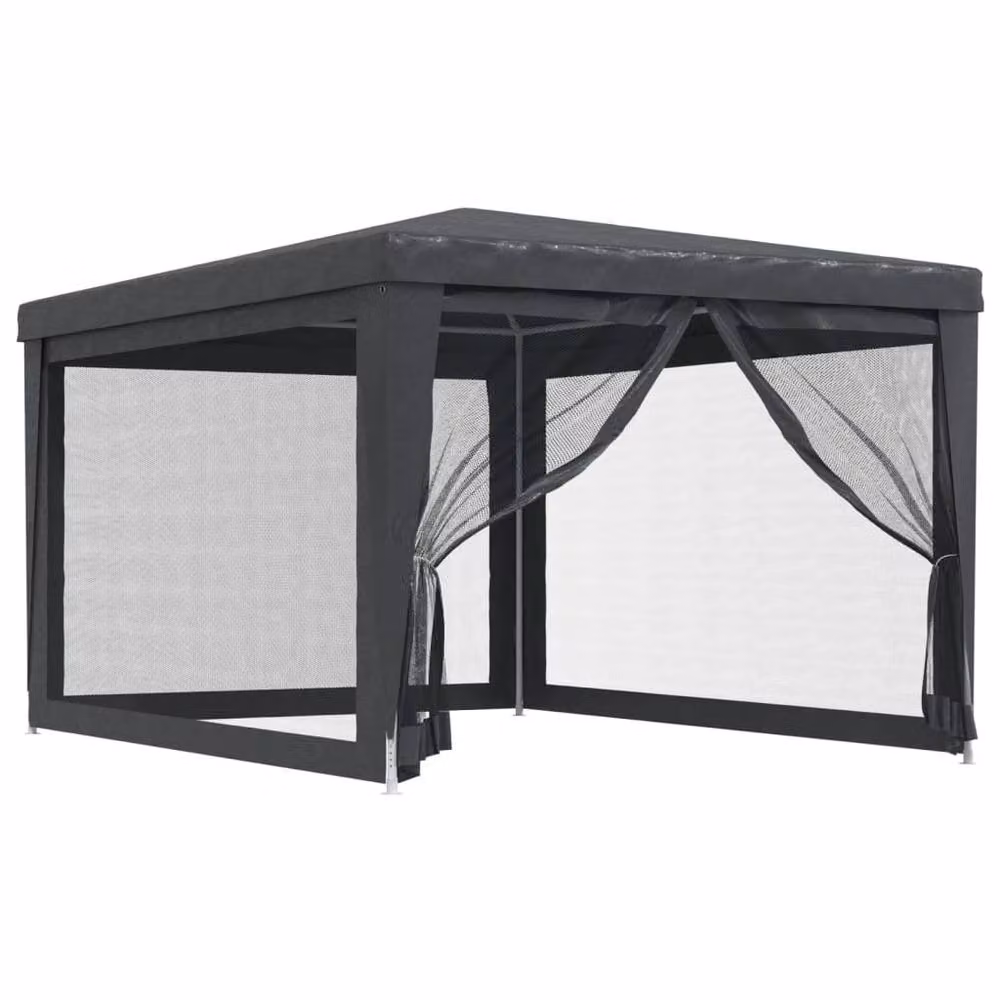 Berkfield Home Party Tent with 4 Mesh Sidewalls, Anthracite and Black, W: 4 m, D: 3 m – 2