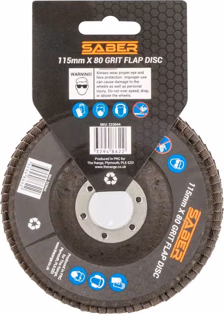 Saber Black 80 Grit Flap Disc, 115 mm