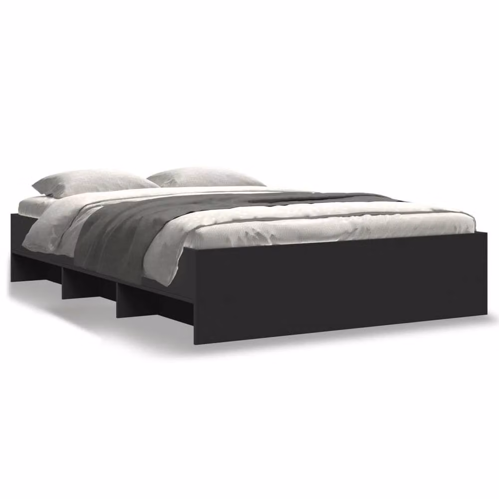 Berkfield Home Small Double Wood Bed Frame with Drawers, Black, W/D/H: 120 x 190 cm – 3