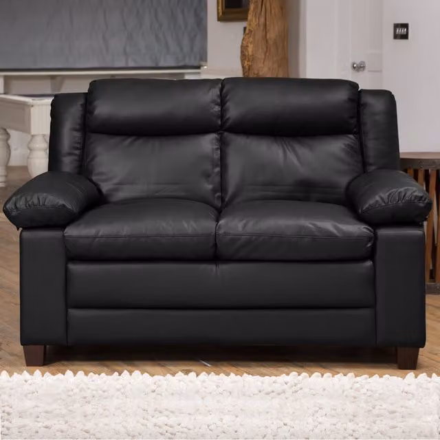 Artemis Home Standish 2 Seat Sofa in Black Synthetic Leather – 1