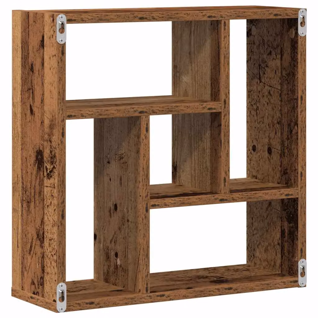 Berkfield Home Old Wood Wall Shelf in Brown, W/D/H: 45 x 16 x 45 cm – 4