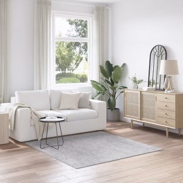 Berkfield Home Grey Shaggy Square Rug with Non-Slip Latex Backing, W 160 cm x L 160 cm