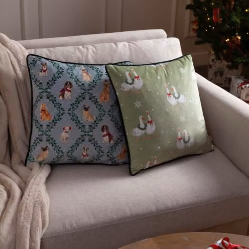 Evans Lichfield Winter Geese Festive Polyester Filled Cushion, Multicolour, W/D/H: 43 x 43 x 43 cm – 3