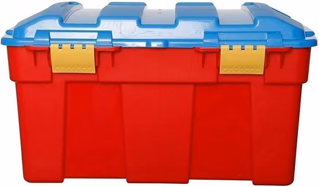 VOGREX 40 Litre Multicolour Plastic Storage Trunk Chest with Hinged Lid – 1