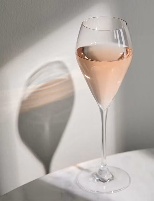 M&S Set of 4 Maxim Clear Crystal Glass Prosecco Flutes