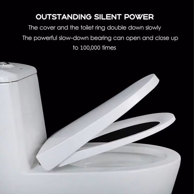 PAWNORA White Oval Heavy Duty Soft Close Toilet Seat