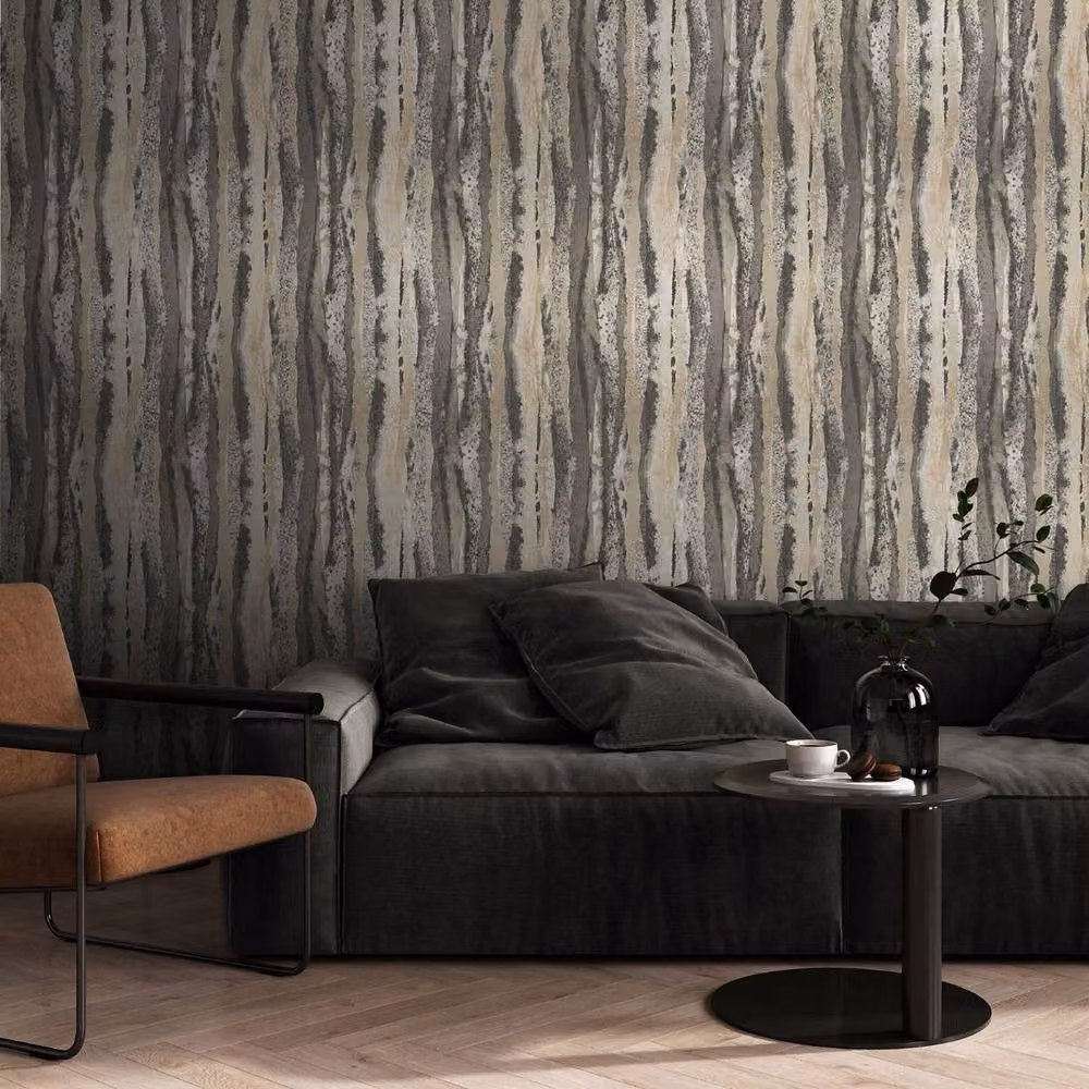 Muriva Soren Abstract Vinyl Wallpaper in Grey – 3