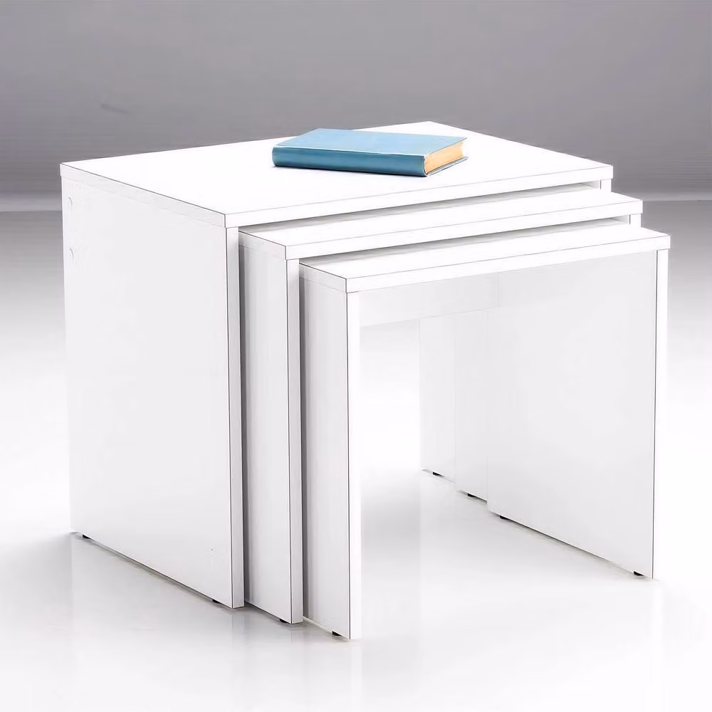 FWStyle Nest of 3 Matt White Scratch Resistant Tables – 2