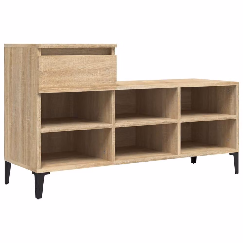 Berkfield Home Modern Shoe Cabinet in Brown with Integrated Seat, W/D/H: 102 x 36 x 60 cm – 2