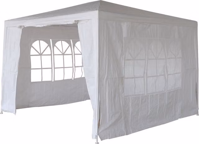 BIRCHTREE White PE Gazebo 3 x 3 m