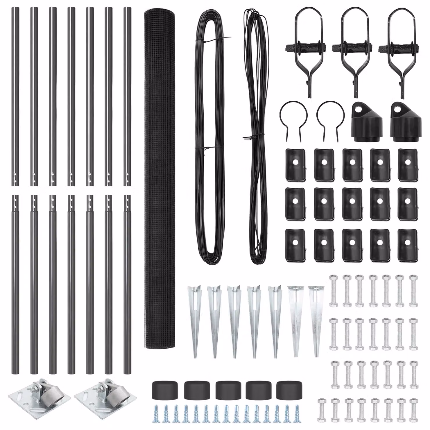 Berkfield Home Grey Steel Welded Wire Fence with 7 Spike Posts, W: 10 m, H: 1.5 m – 4