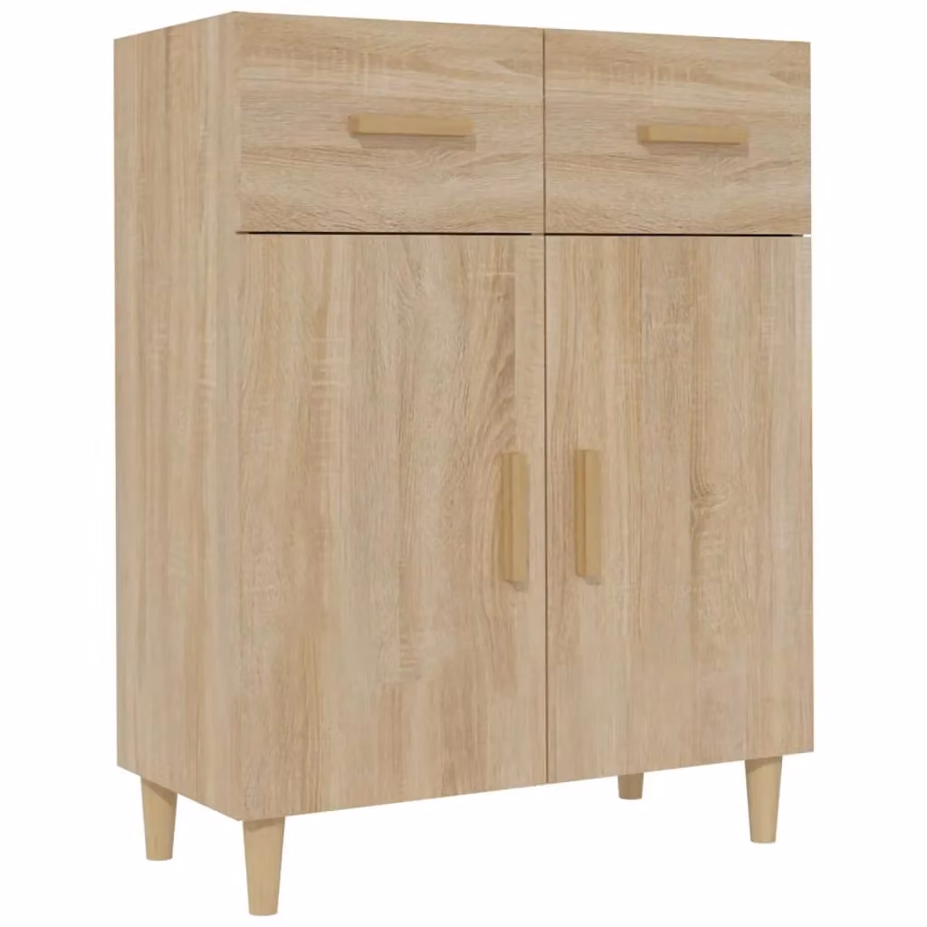 Berkfield Home Sonoma Oak Sideboard in Brown and Beige, W/D/H: 69.5 x 34 x 90 cm – 2