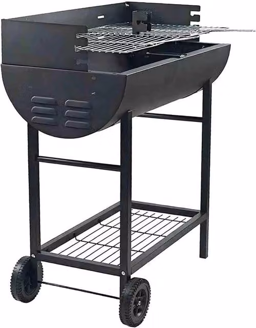 Nordara Dual Zone Charcoal BBQ Grill with Adjustable Chrome Grates in Black – 1
