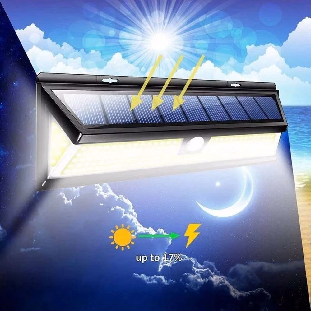 SPETLEK 190 COB LED Solar Wall Light with Motion Sensor in Black – 3