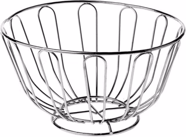 Orsina Round Metal Fruit Basket in Silver – 1