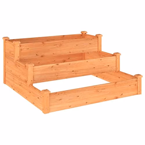 vidaXL Brown Wooden Raised Bed for Vegetable and Ornamental Gardens W/D/H: 120 x 120 x 56 cm
