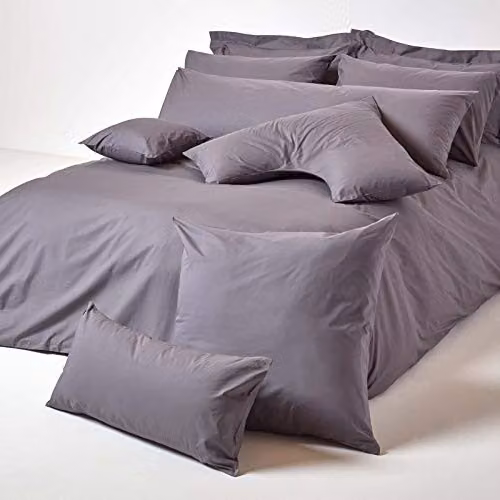 Homescapes Dark Grey Egyptian Cotton Body Pillowcase, 200 TC Percale – 4