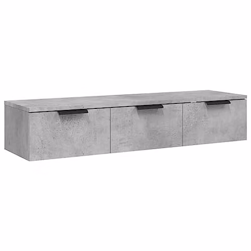 vidaXL Modern Wall Cabinet in Concrete Grey, W/D/H: 102 x 30 x 20 cm – 1