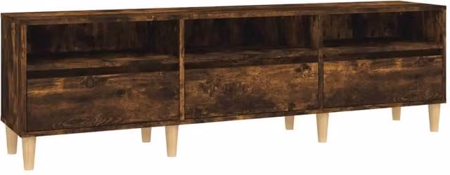 Berkfield Home Smoked Oak TV Cabinet in Brown, W/D/H: 150 x 30 x 44.5 cm – 1