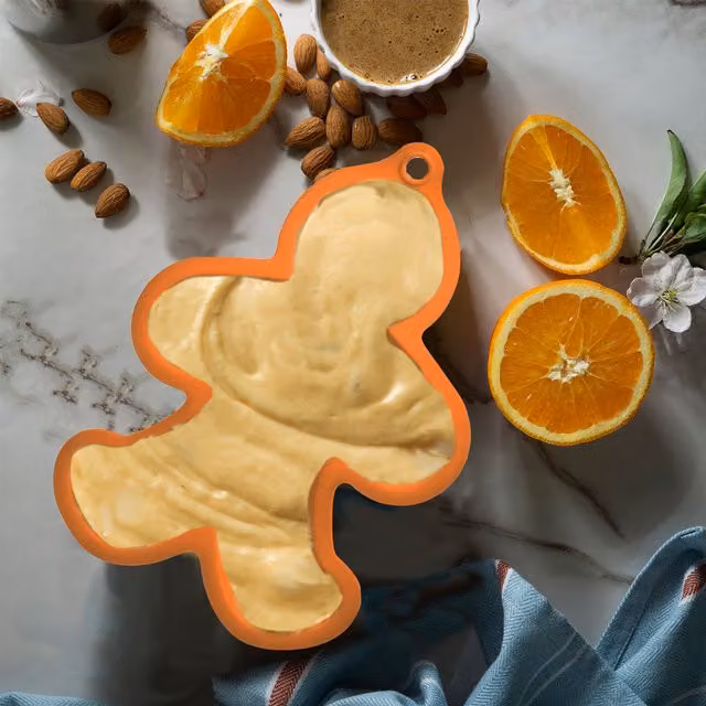 Orsina Orange Silicone Gingerbread Man Cake Mould, Non-Stick H x W x D: 5 x 20 x 25 cm – 2