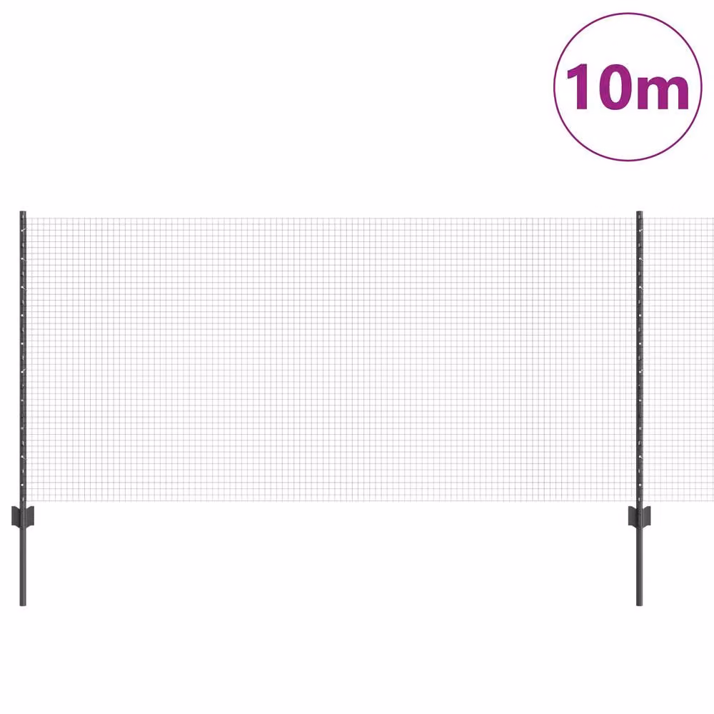 Berkfield Home Garden Fence Set of 2, Grey PVC-Coated Metal, W: 1 m, H: 1 m – 2