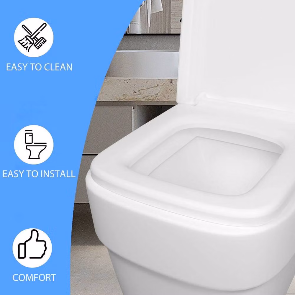 FLAVORA S Type White Heavy Duty Toilet Seat with Soft Close and Quick Release, Width: 180 cm, Drop: 200 cm – 2