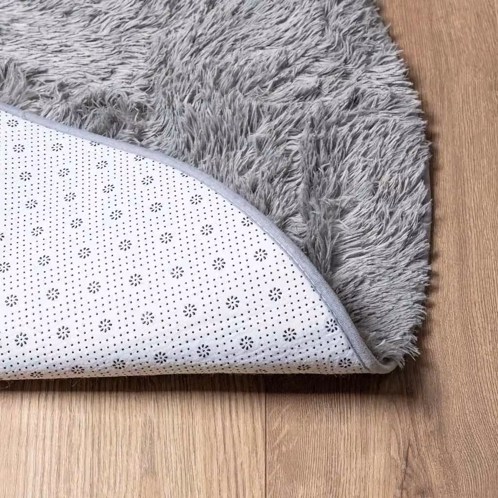 Berkfield Home Navarra Shaggy High Pile Rug in Silver Grey, 200 x 200 cm – 2