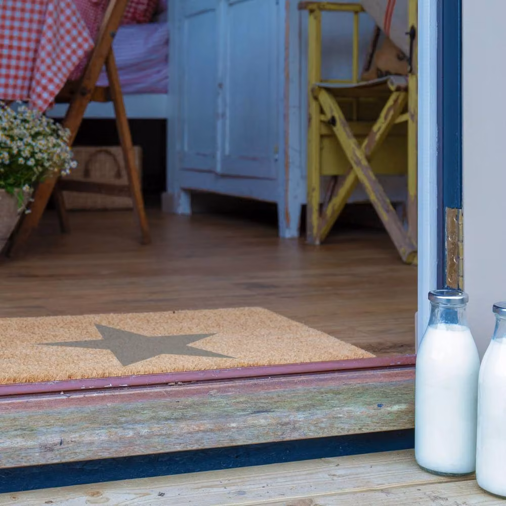 Artsy Mats Star Grey Coir and Natural Rubber Doormat, W: 60 cm, D: 40 cm – 3