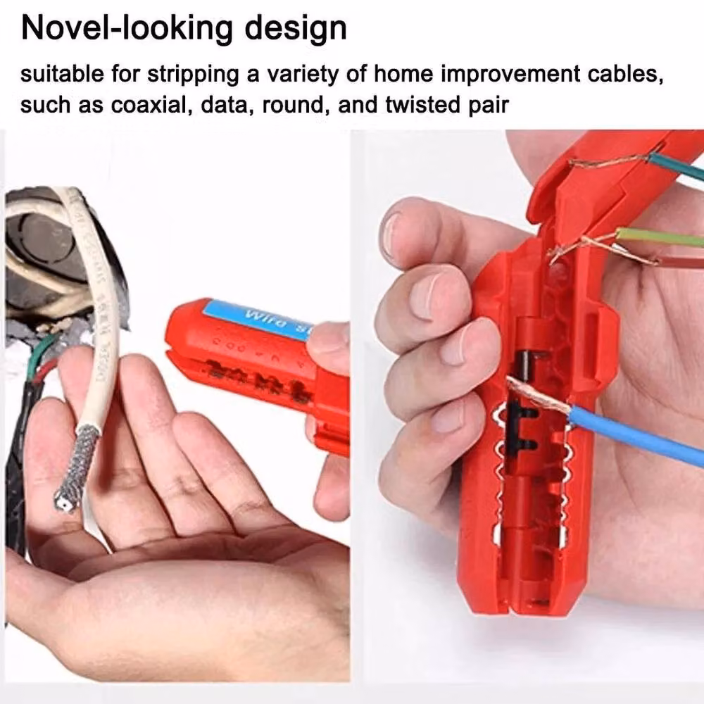 SPETLEK Red Coaxial Cable Wire Stripper and Round Stripping Tool – 5