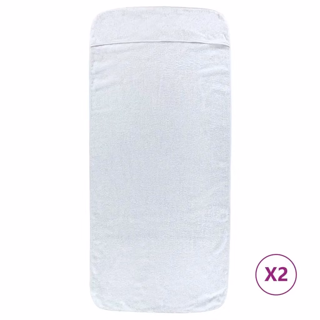 Berkfield Home White Quick-Drying Fluffy Beach Towels, 2 Pack, W: 60 cm, L: 135 cm, 400 GSM – 1