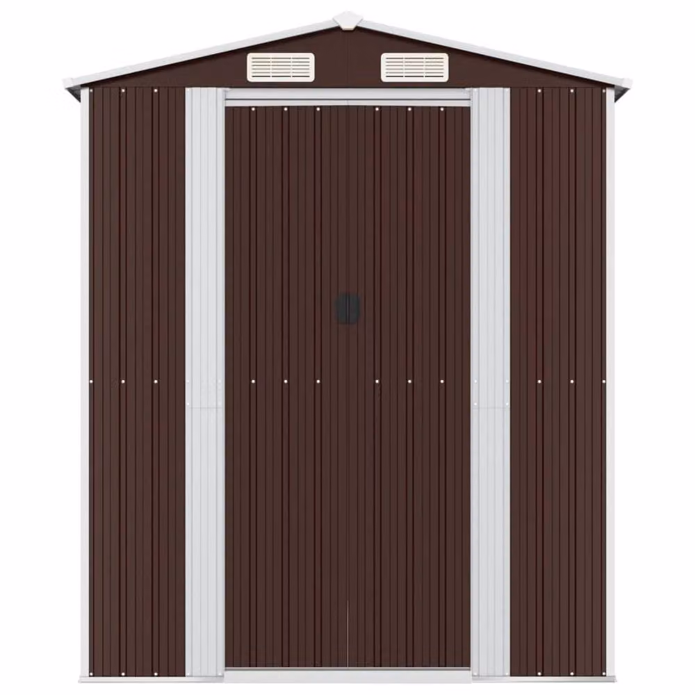 Berkfield Home Garden Shed in Dark Brown, Galvanised Steel, W/D/H: 192 x 689 x 223 cm – 3
