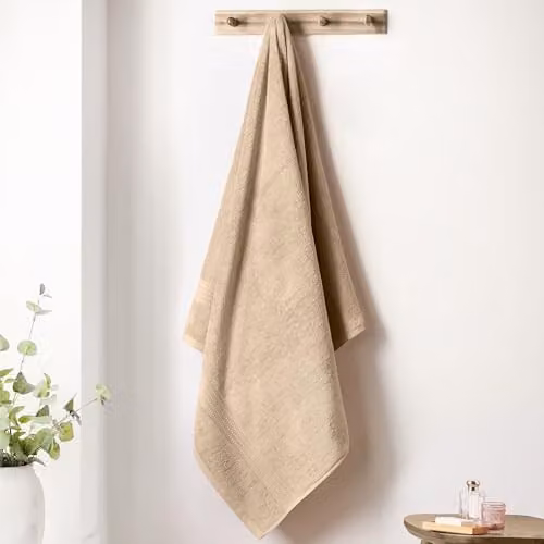 Bianca Supima Cotton Bath Sheet in Beige, W: 100 cm, L: 150 cm
