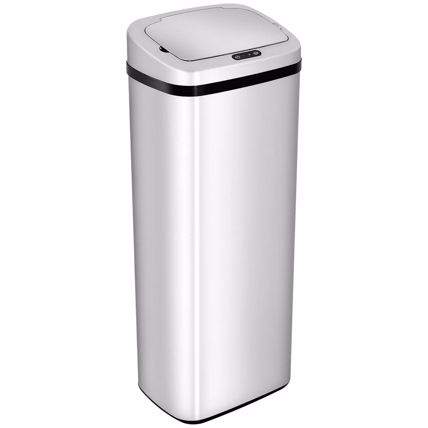 HOMCOM 50L Infrared Touchless Automatic Motion Sensor Dustbin in Silver – 2