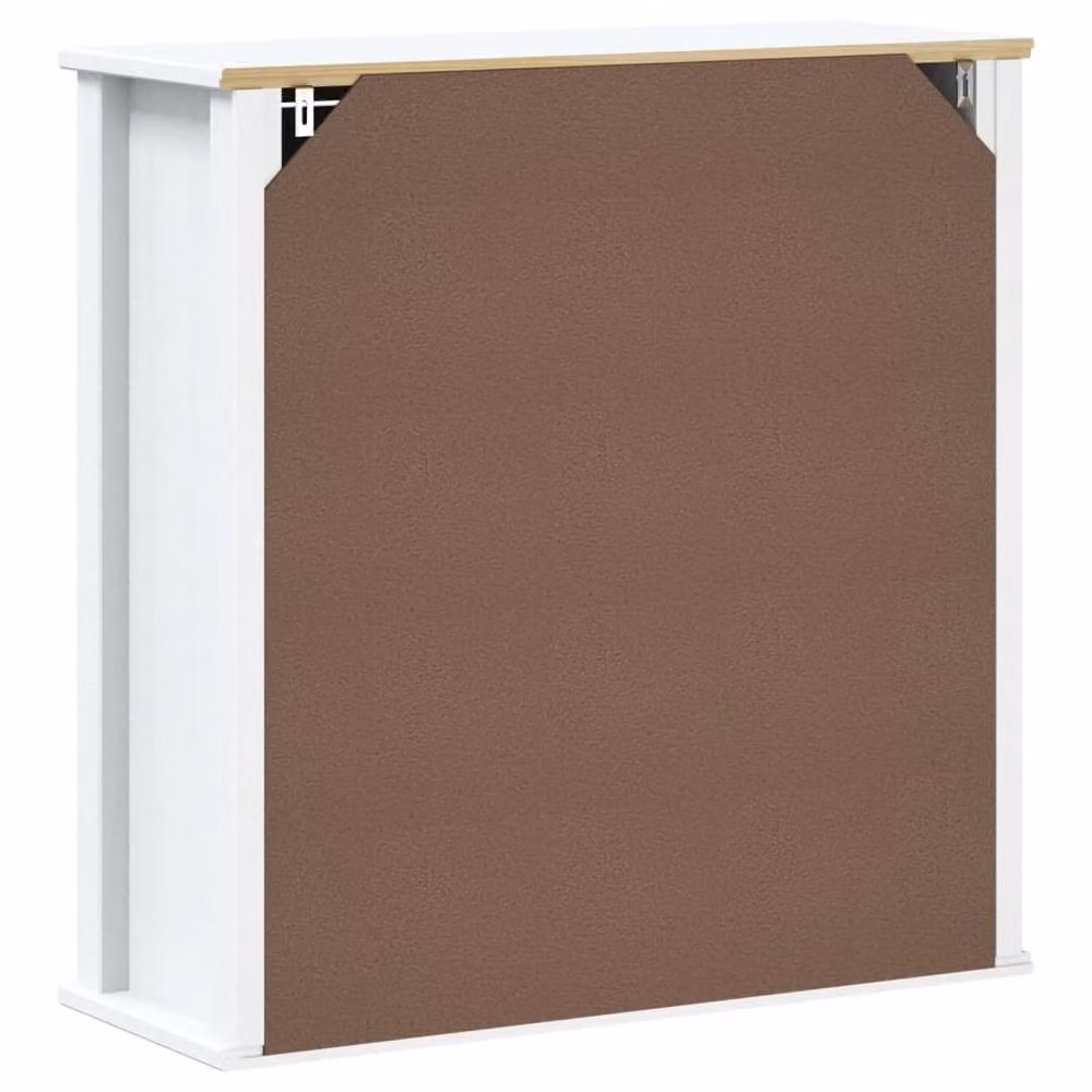 Berkfield Home BERG White Wall Mounted Bathroom Cabinet in Solid Pine Wood, W/D/H: 69.5 x 27 x 71.5 cm – 2