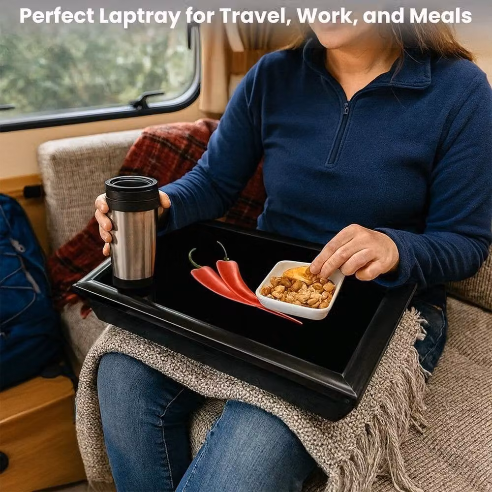 PAWNORA Twin Chilli Padded Lap Tray with Bean Bag Cushion in Black – 4