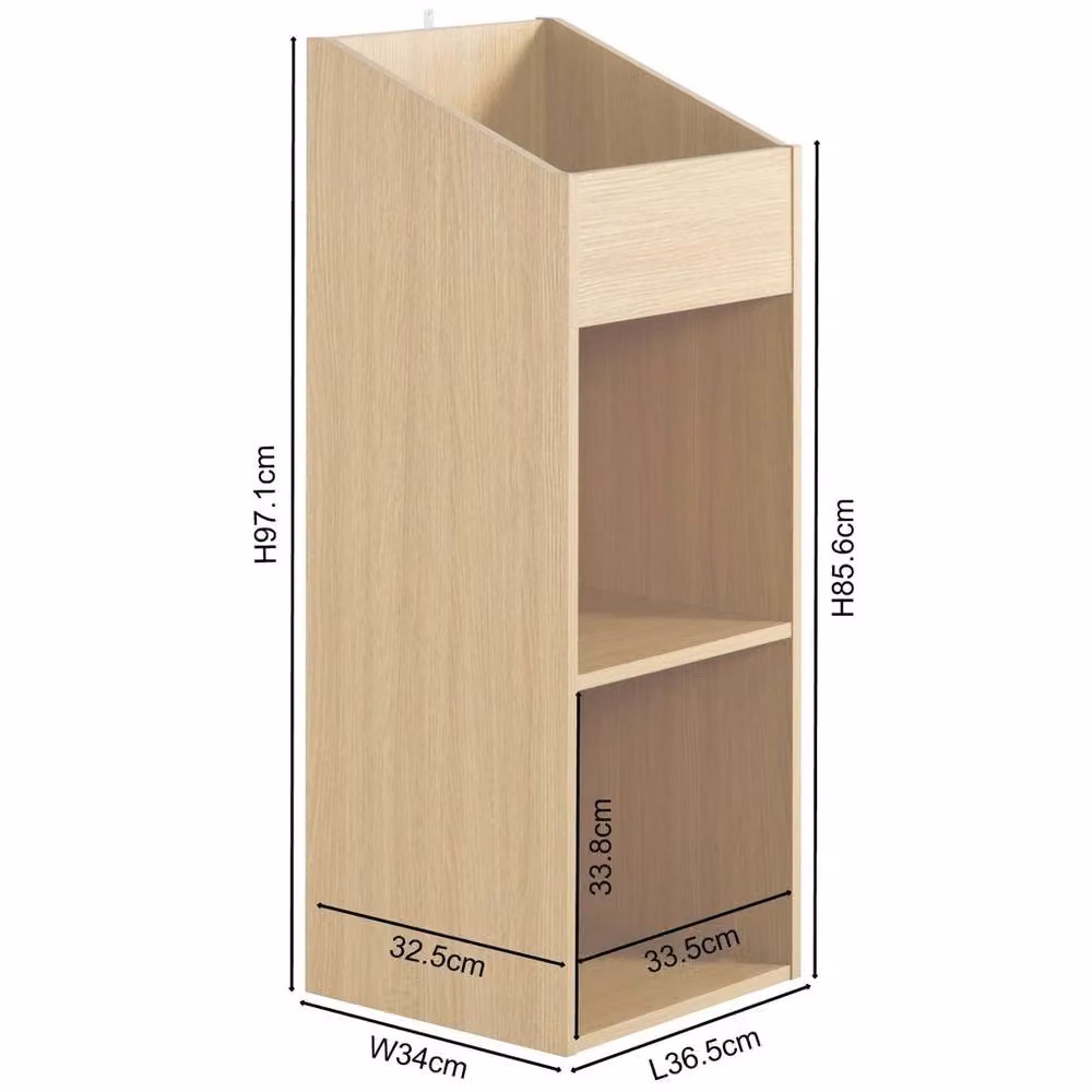 Charles Jacobs Spetlek 2 Level Modern Vinyl Record Storage Box in Brown Oak Effect – 2