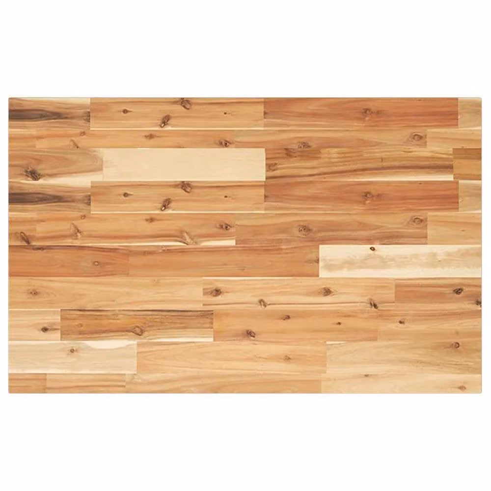 Berkfield Home Solid Wood Acacia Oil Finished Desk Top in Brown, W/D/H: 100 x 50 x 2 cm – 1
